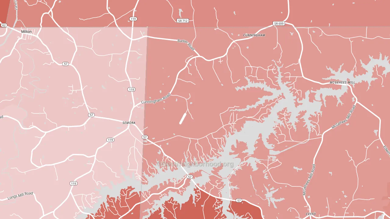 Semora, NC block-group political-lean map