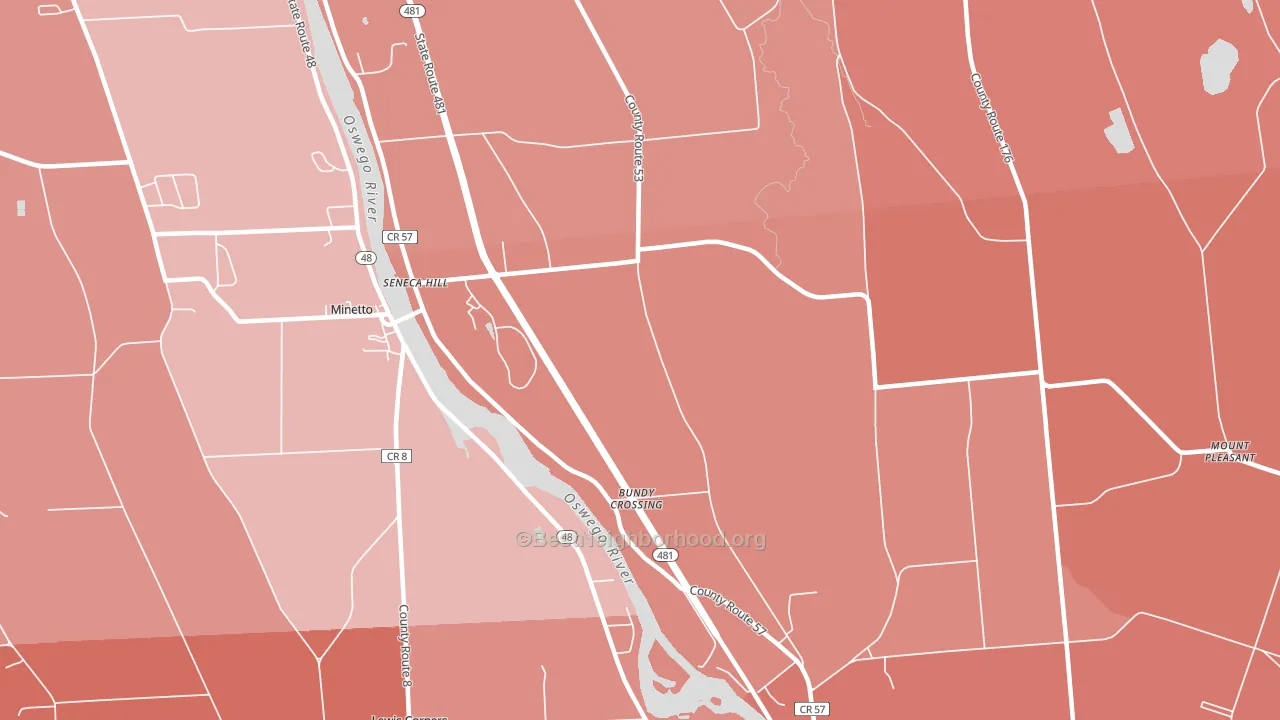 Seneca Hill, NY block-group political-lean map
