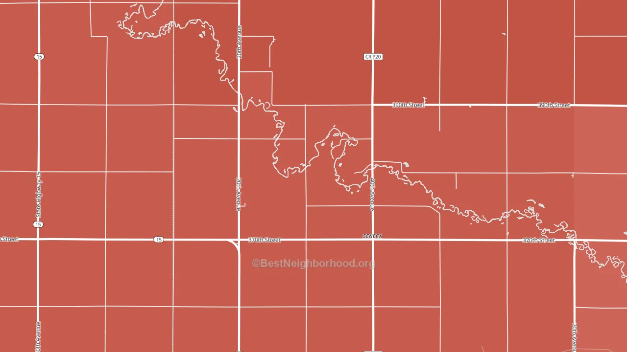 Seneca, IA block-group political-lean map