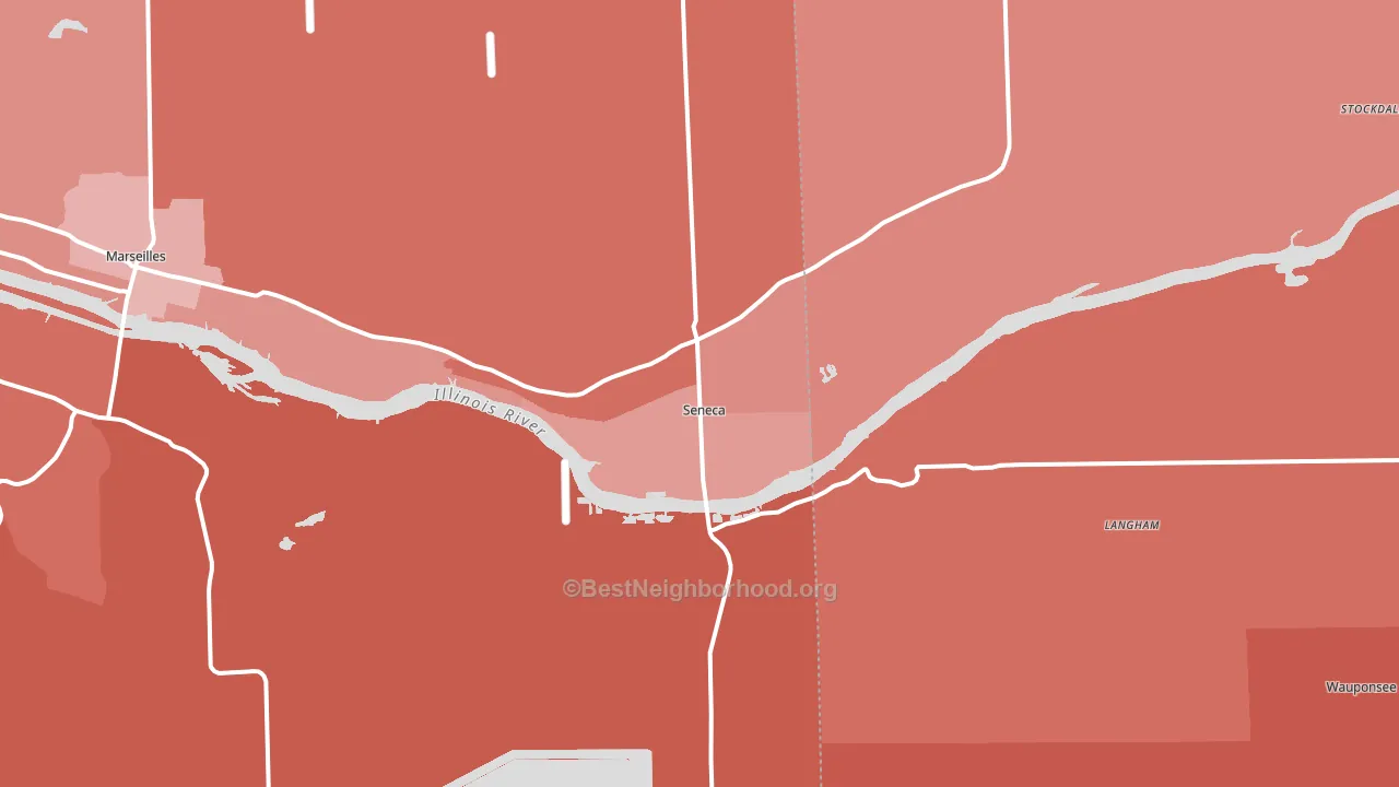 Seneca, IL block-group political-lean map