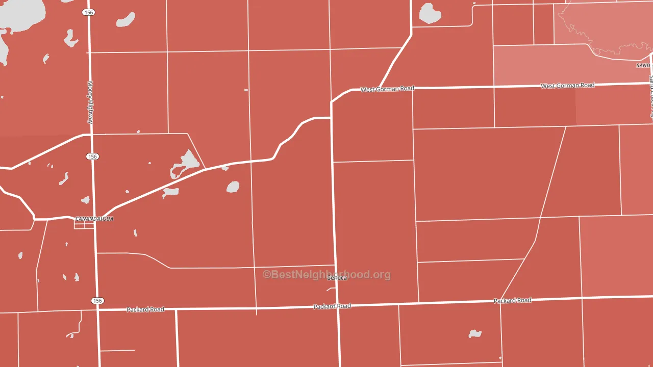 Seneca, MI block-group political-lean map