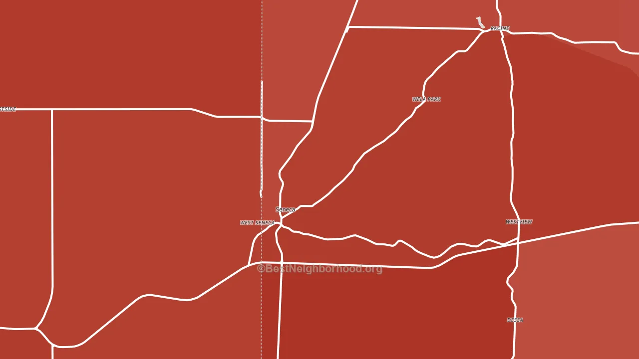 Seneca, MO block-group political-lean map