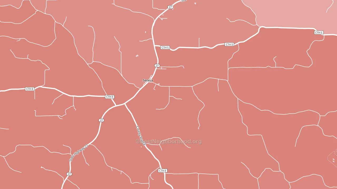 Seneca, WI block-group political-lean map