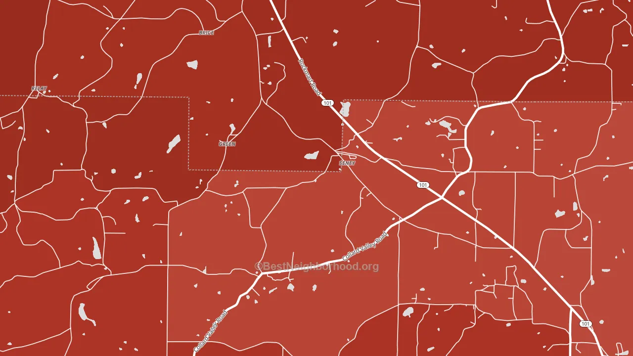Seney, GA block-group political-lean map