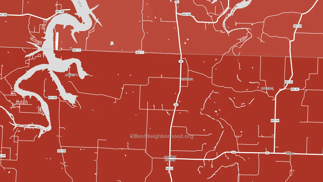 Sentinel, MO block-group political-lean map