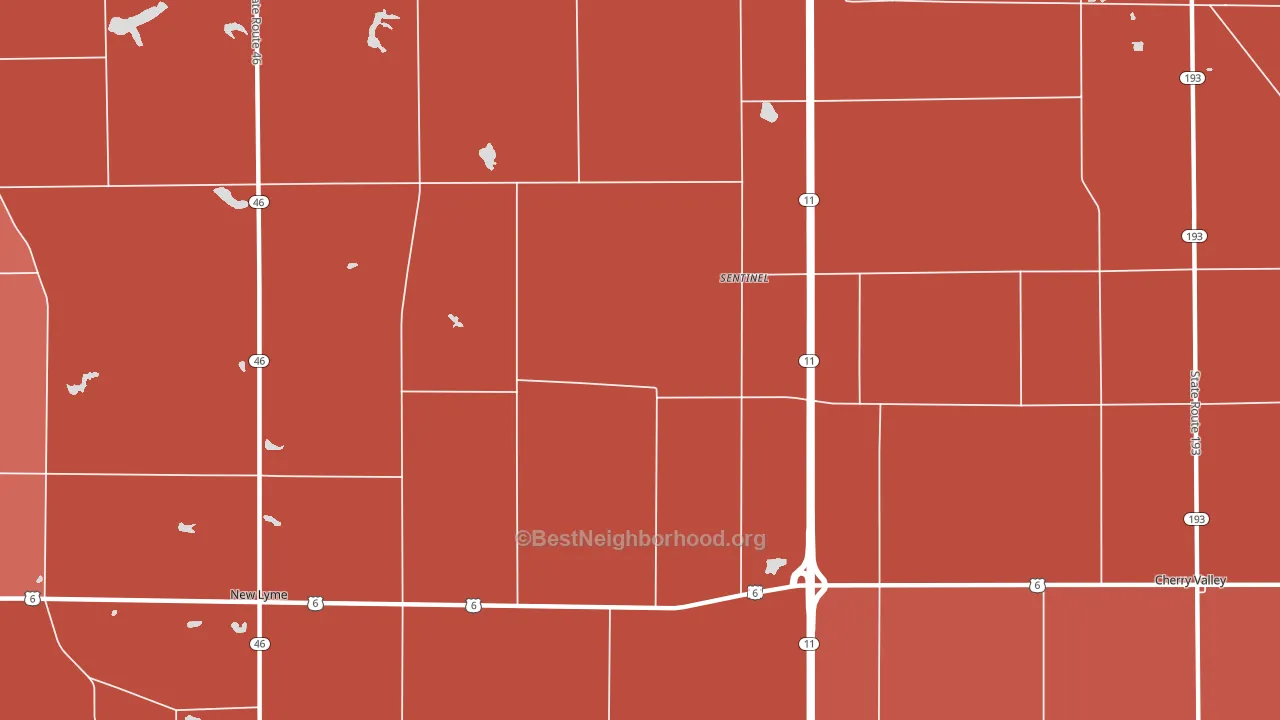 Sentinel, OH block-group political-lean map