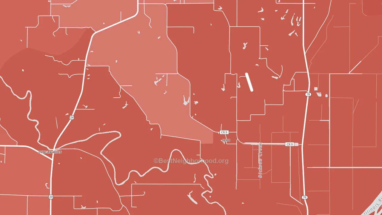 Sepo, IL block-group political-lean map