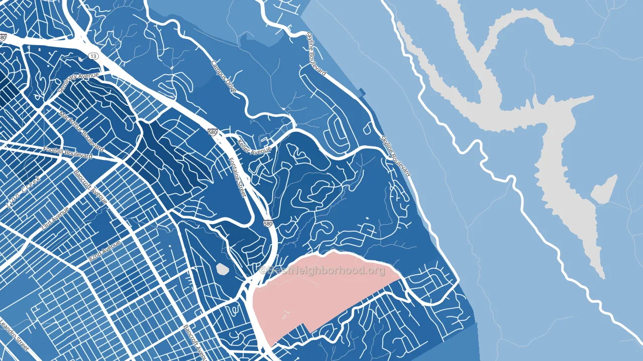 Sequoyah, Oakland, CA block-group political-lean map