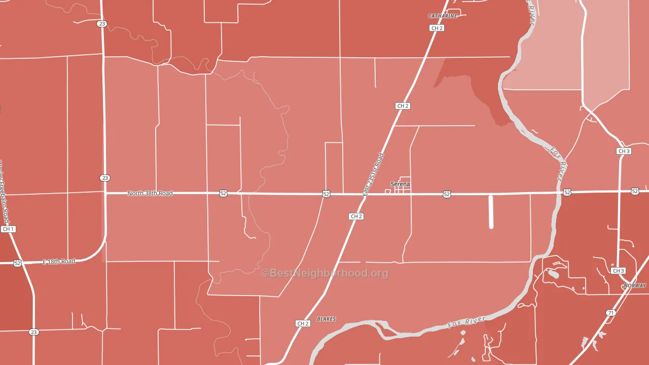 Serena, IL block-group political-lean map