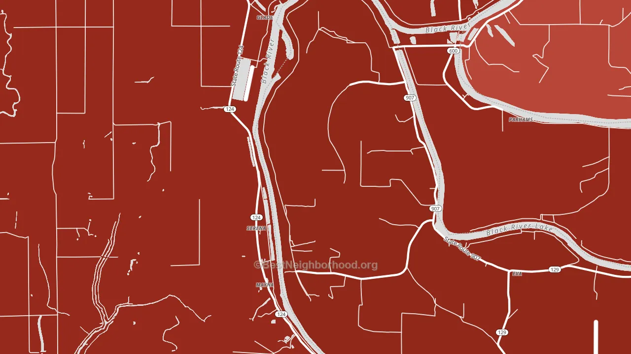 Serena, LA block-group political-lean map