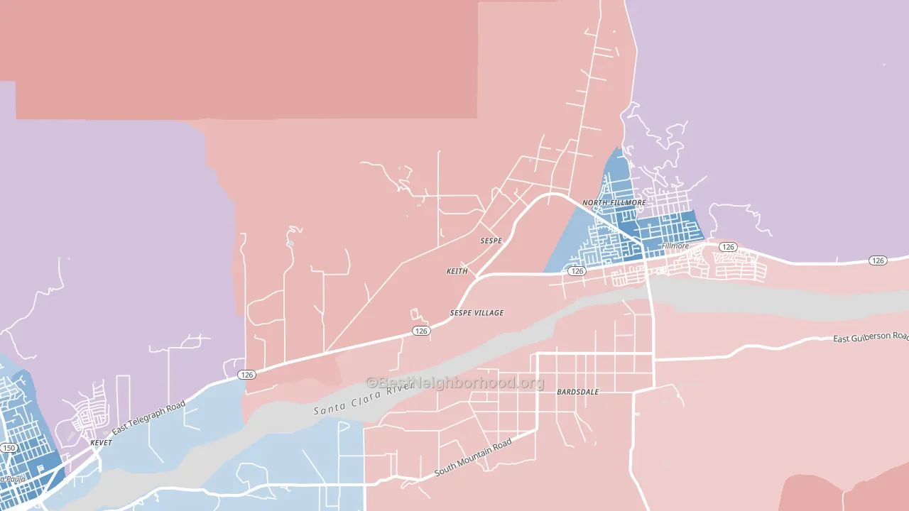 Sespe, CA block-group political-lean map