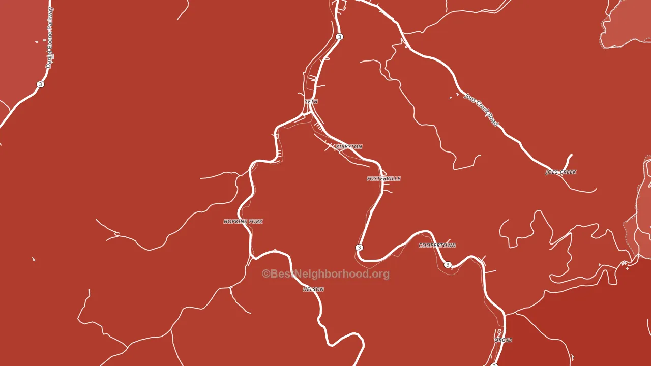 Seth, WV block-group political-lean map