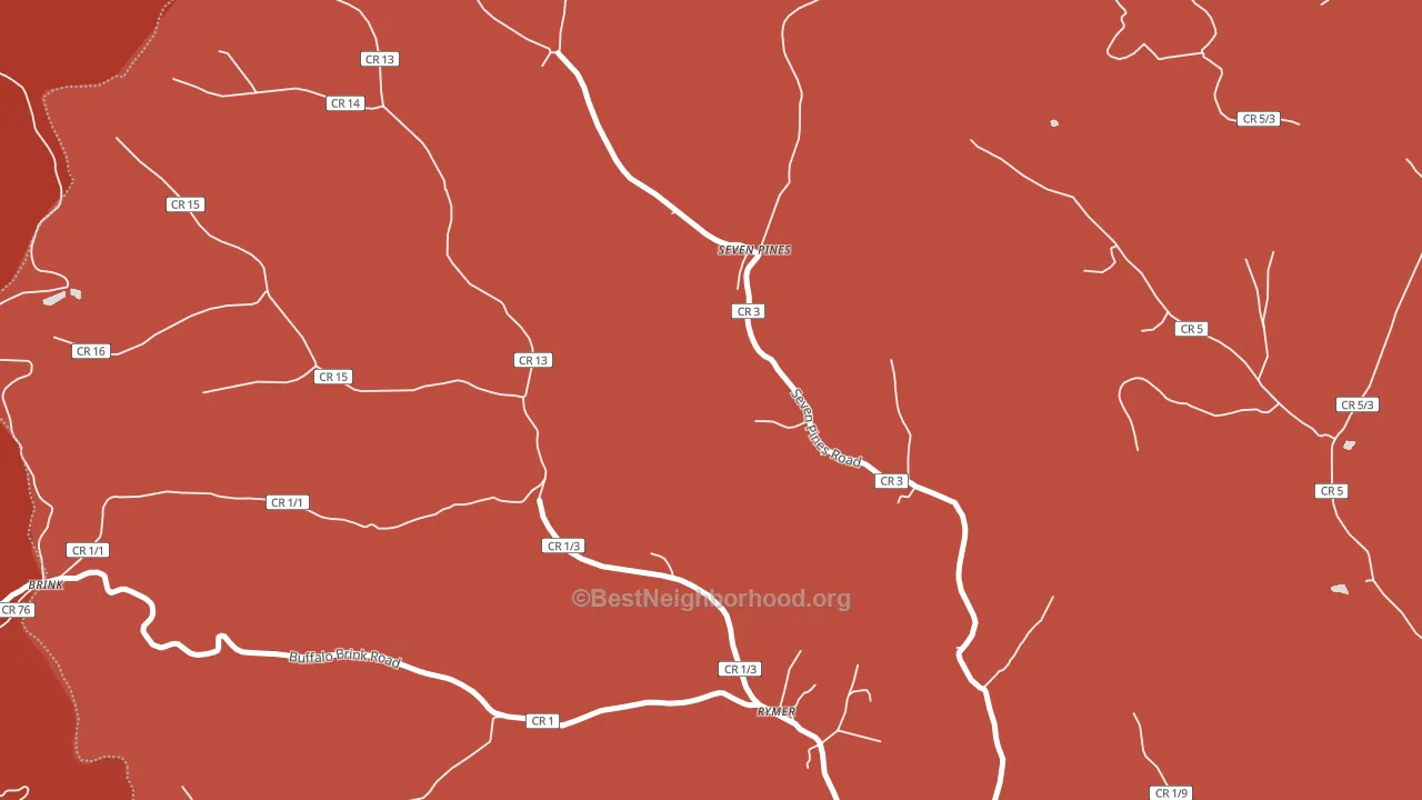 Seven Pines, WV block-group political-lean map