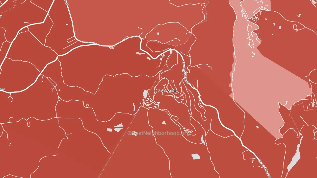 Seven Springs, PA block-group political-lean map