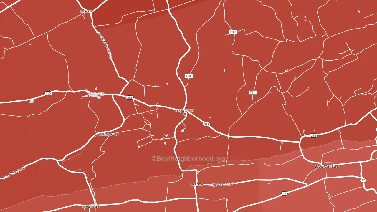 Seven Stars, PA block-group political-lean map
