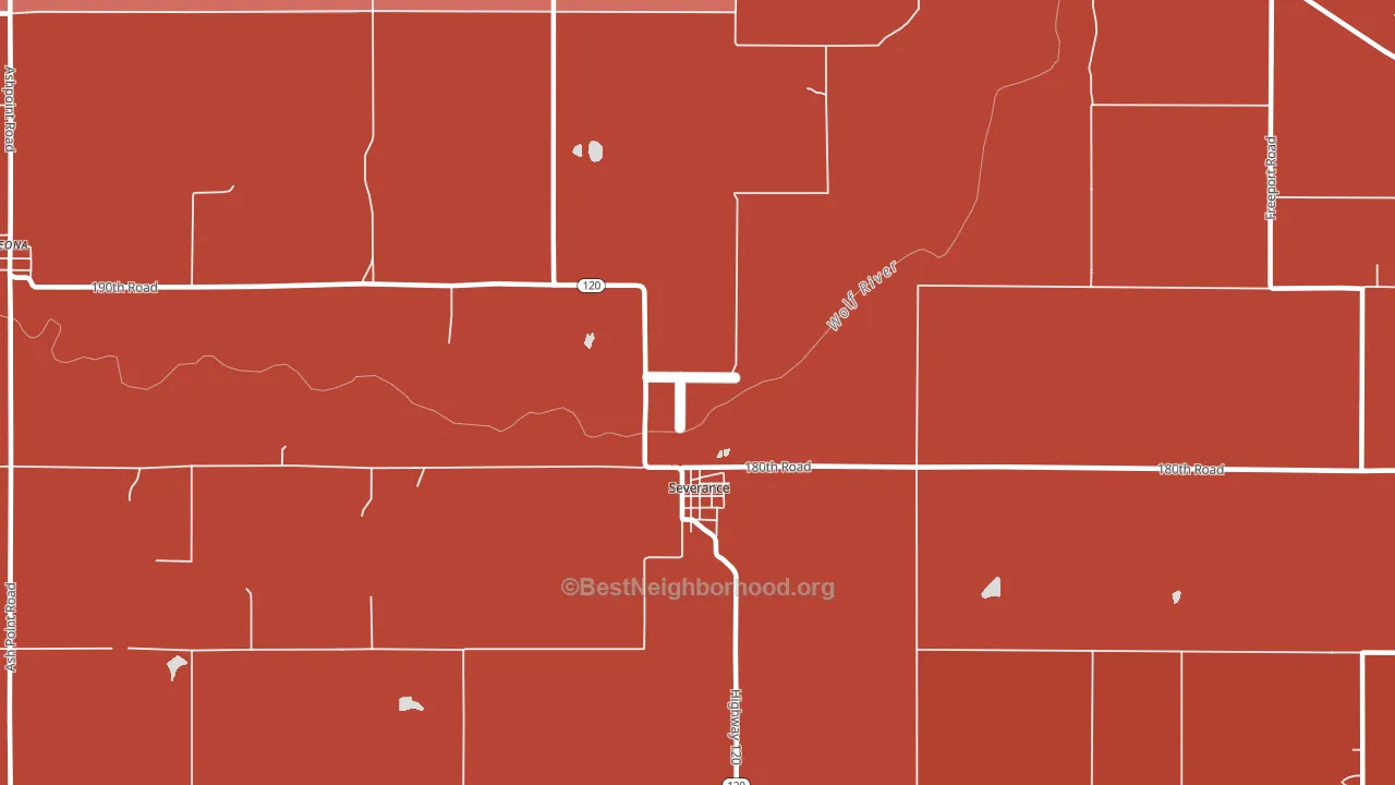 Severance, KS block-group political-lean map