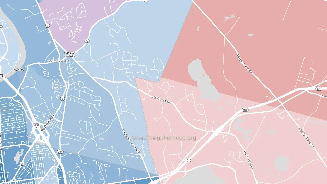 Severance, NH block-group political-lean map