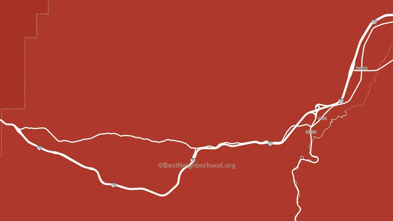 Sevier, UT block-group political-lean map