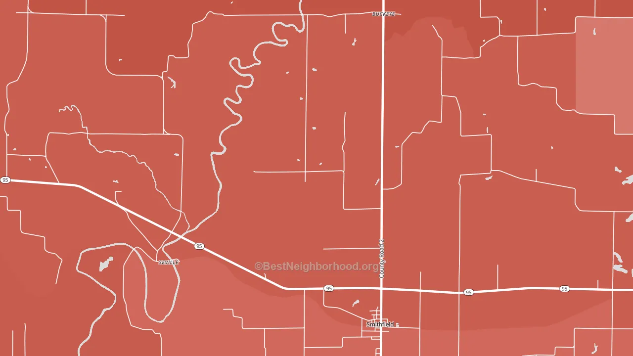 Seville, IL block-group political-lean map