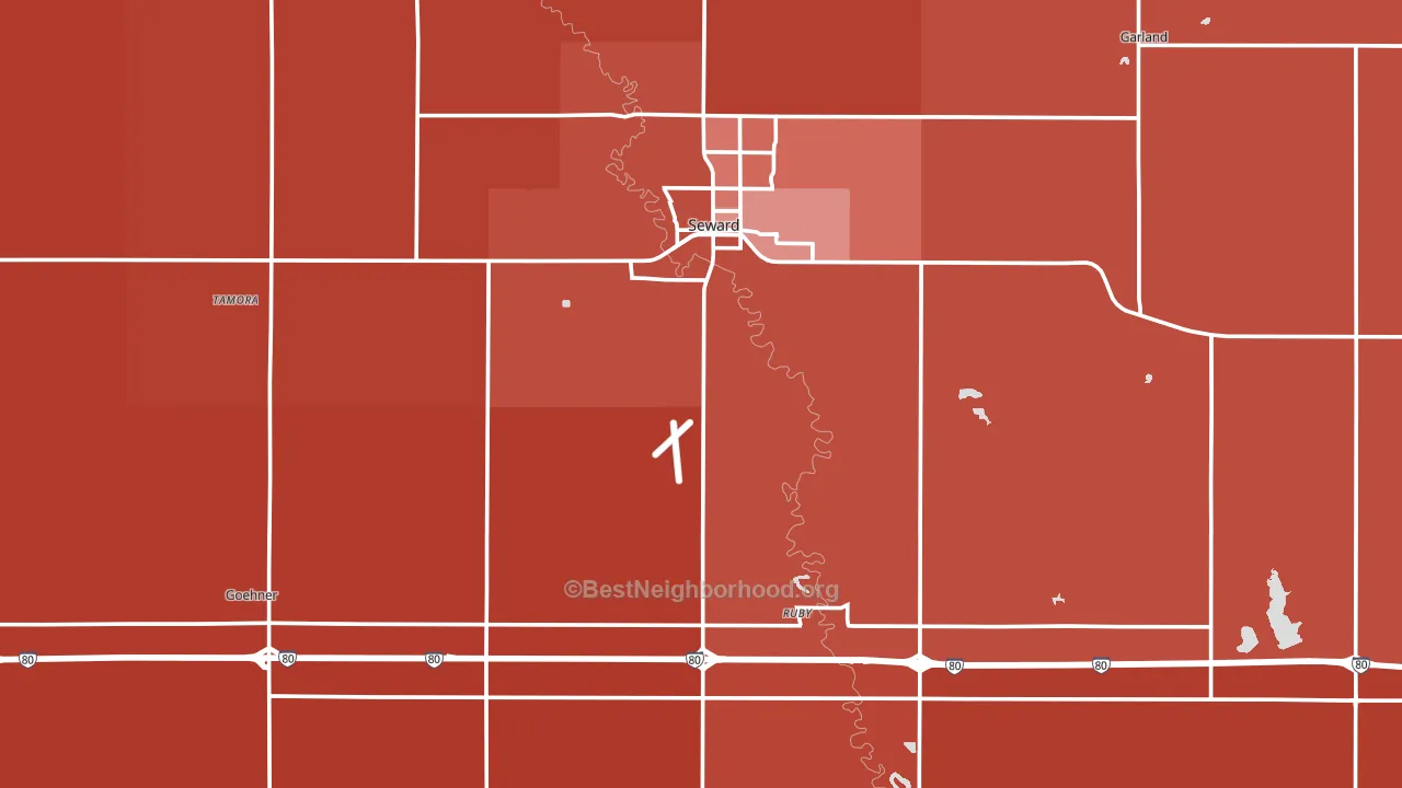 Seward County, NE block-group political-lean map