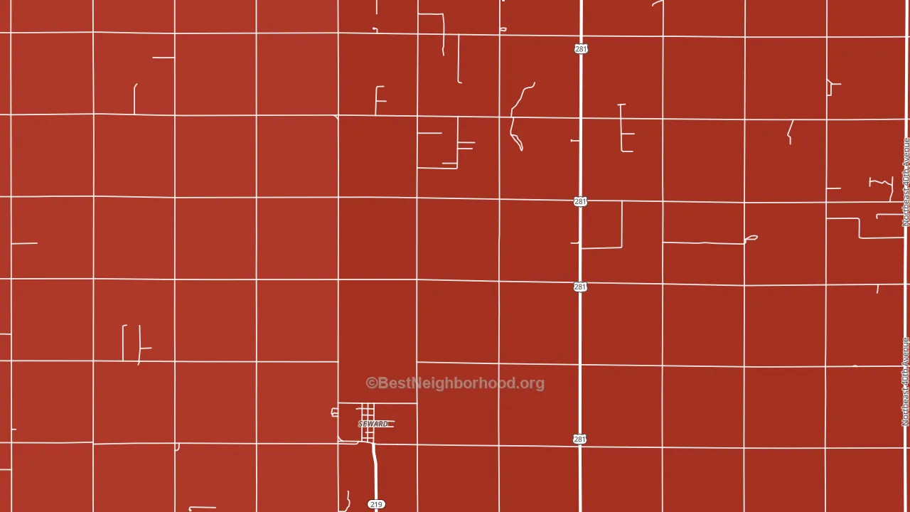 Seward, KS block-group political-lean map