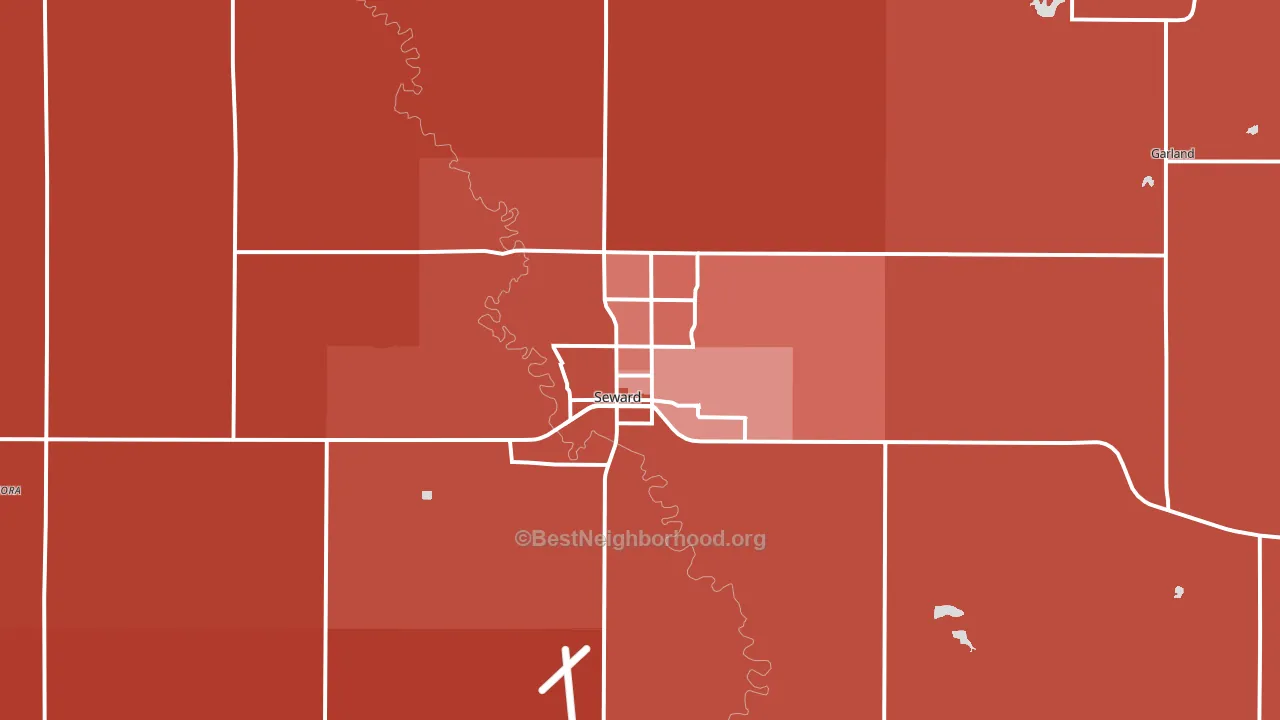 Seward, NE block-group political-lean map