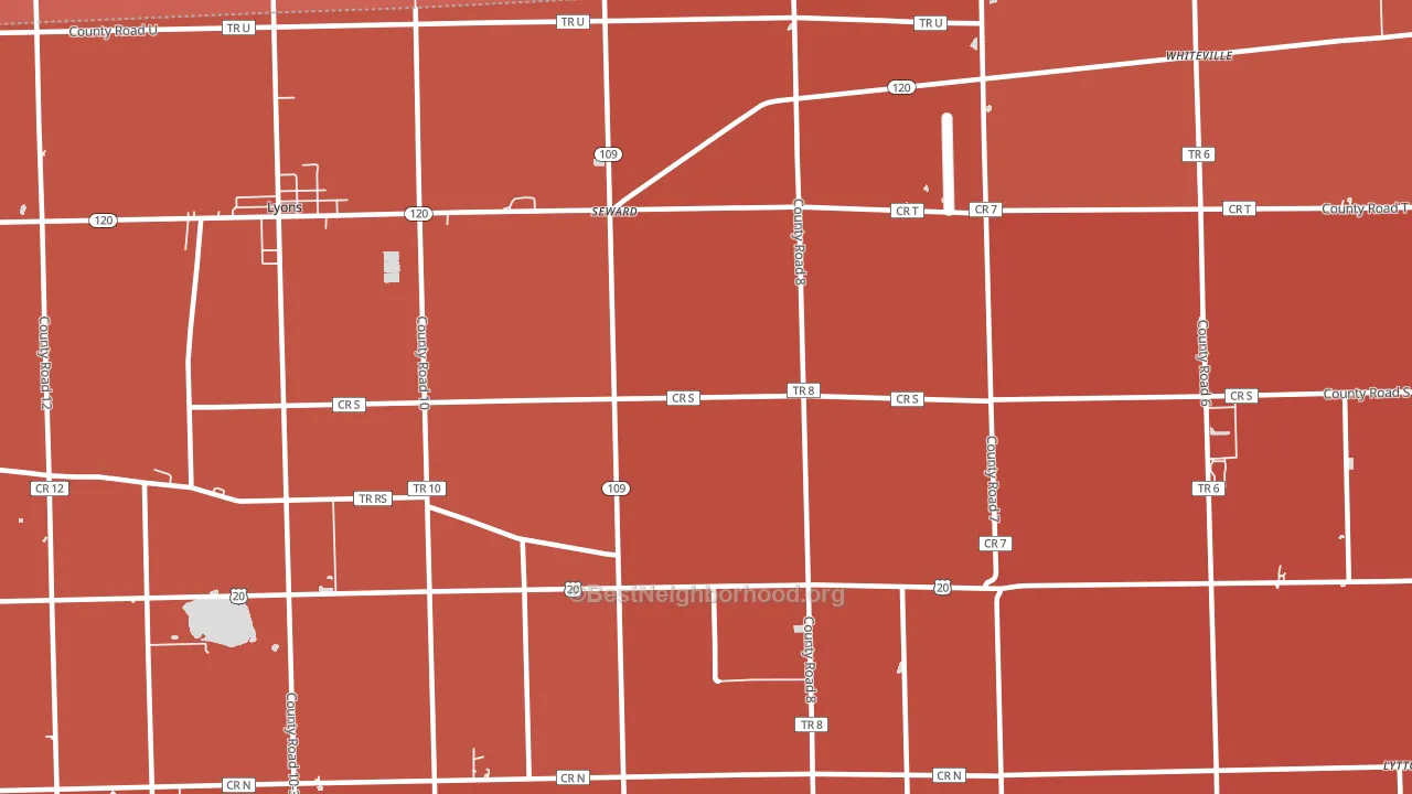Seward, OH block-group political-lean map