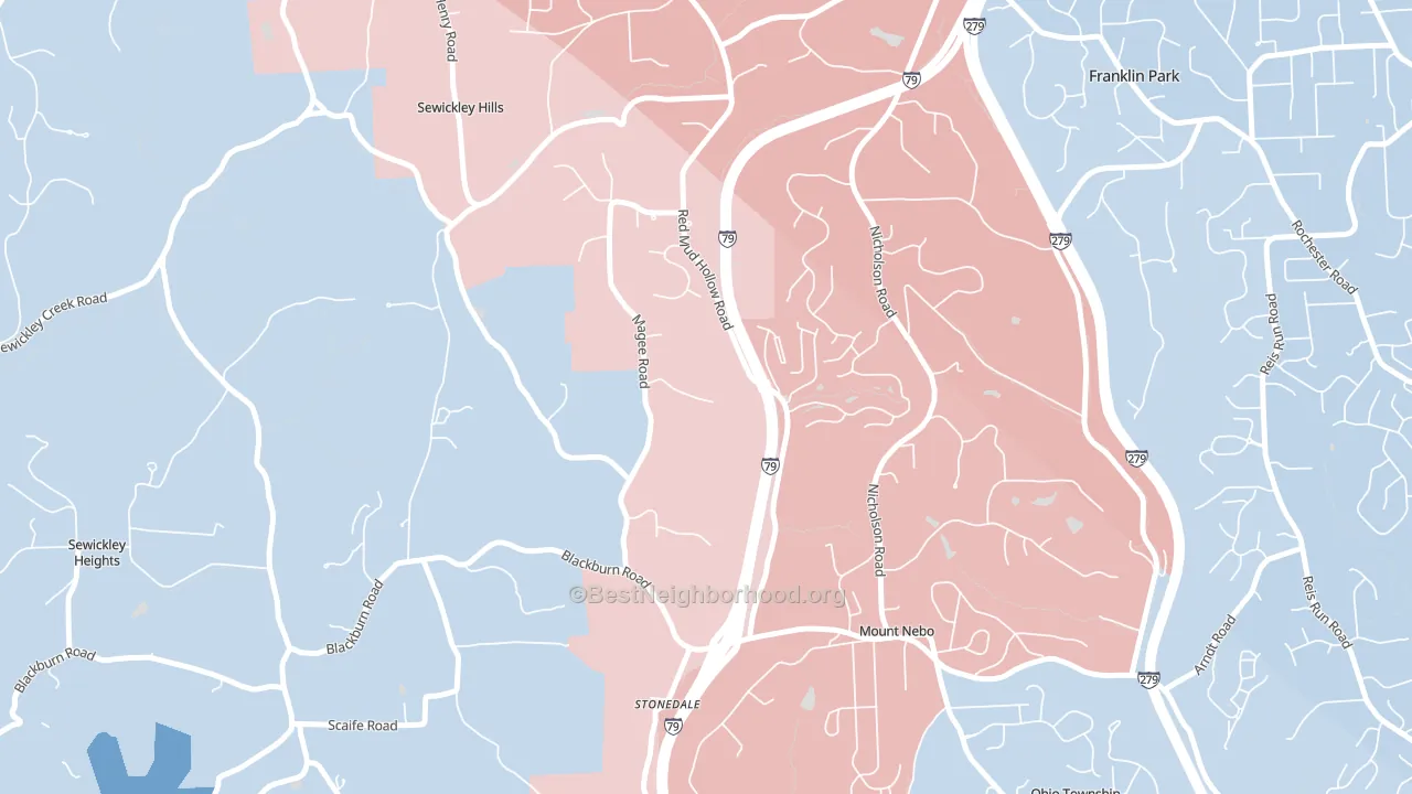 Sewickley Hills, PA block-group political-lean map