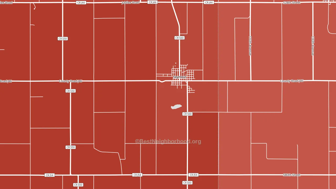 Seymour, IA block-group political-lean map