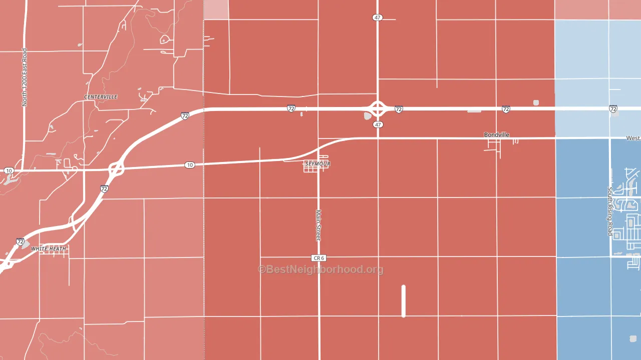 Seymour, IL block-group political-lean map
