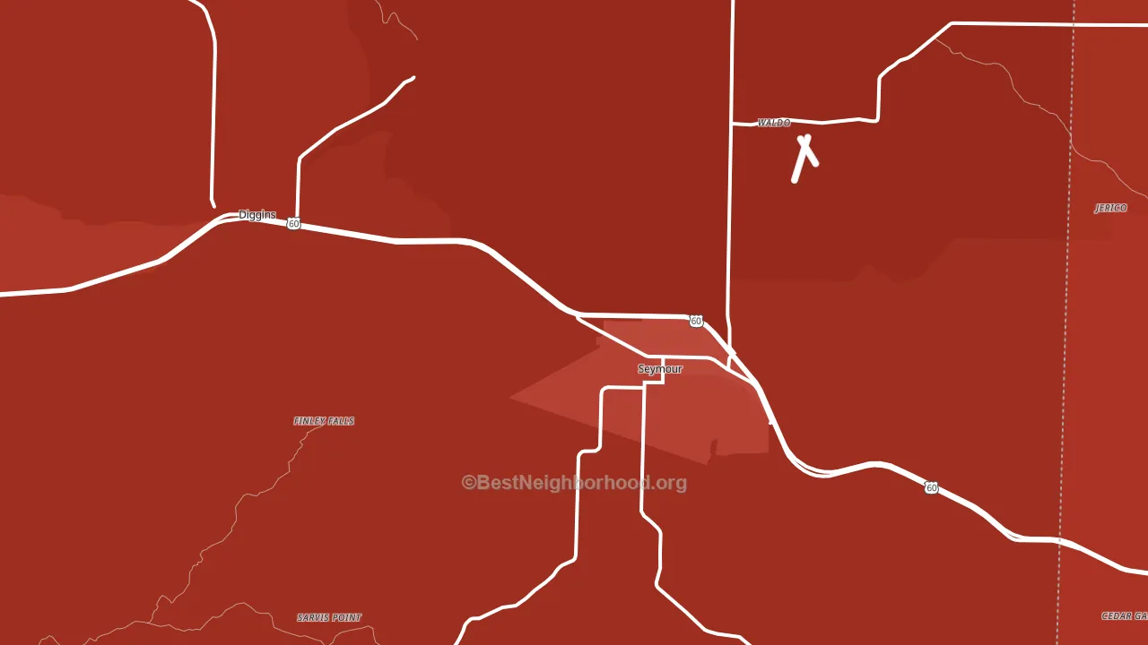 Seymour, MO block-group political-lean map