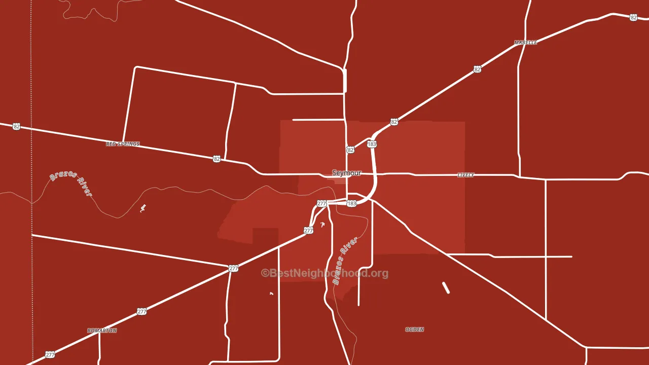 Seymour, TX block-group political-lean map
