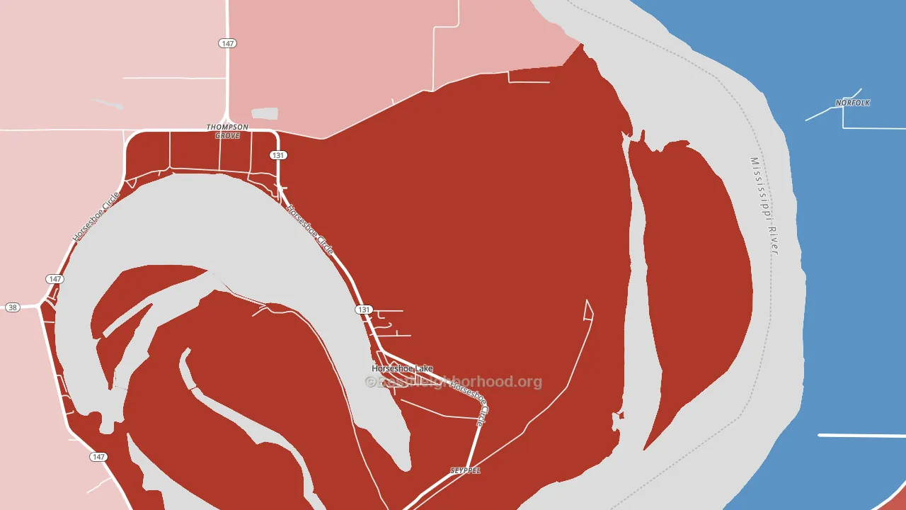 Seyppel, AR block-group political-lean map