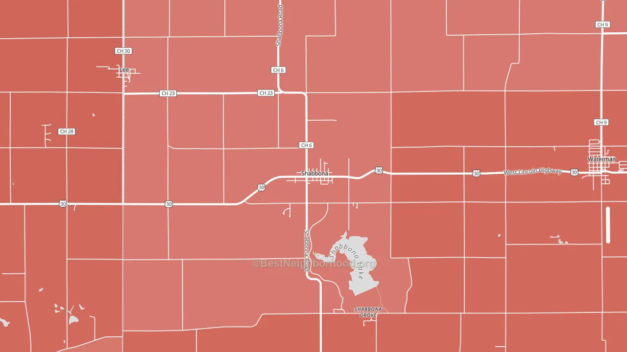 Shabbona, IL block-group political-lean map
