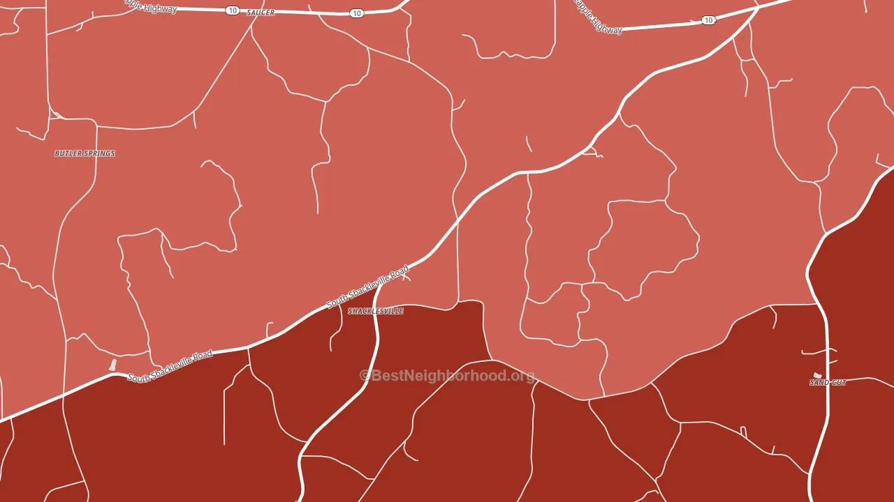 Shacklesville, AL block-group political-lean map