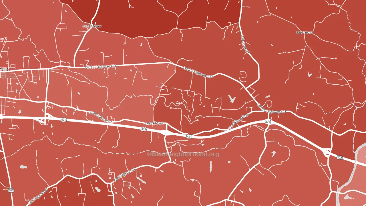 Shacktown, NC block-group political-lean map