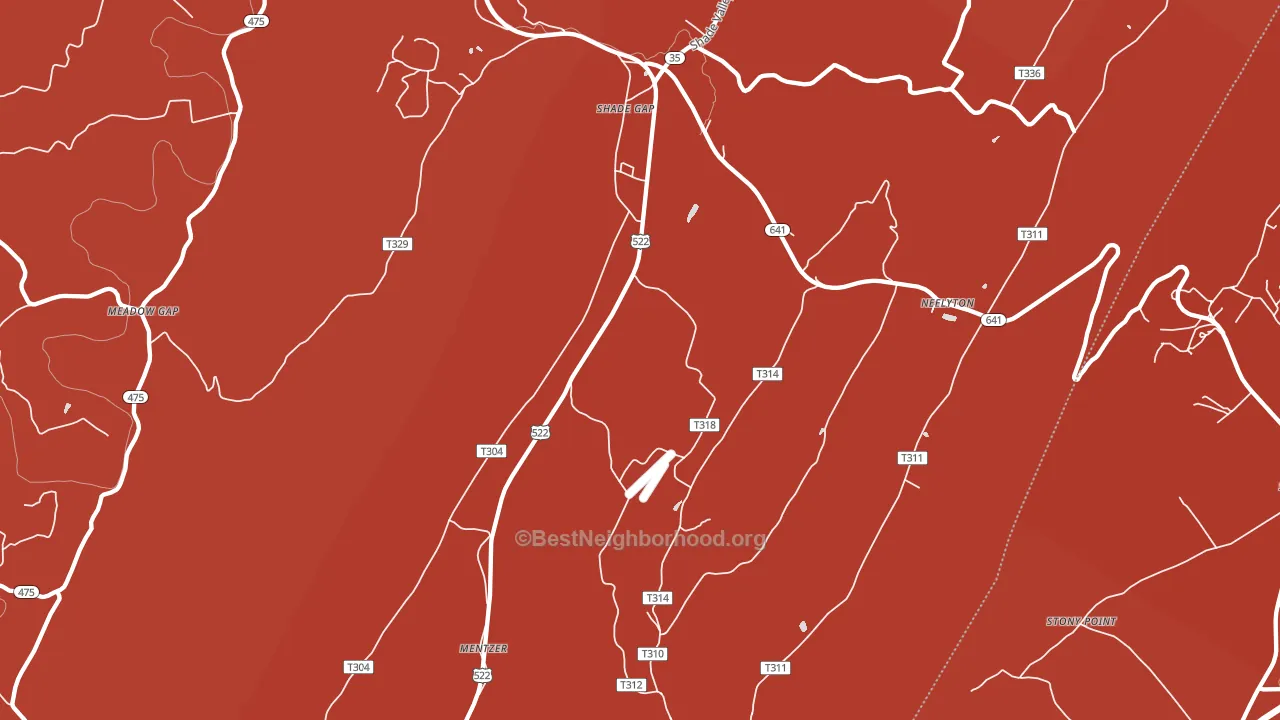 Shade Gap, PA block-group political-lean map
