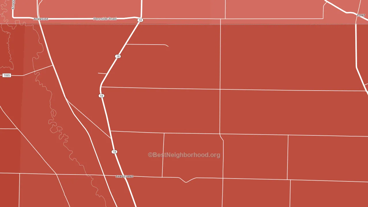 Shadeland, PA block-group political-lean map