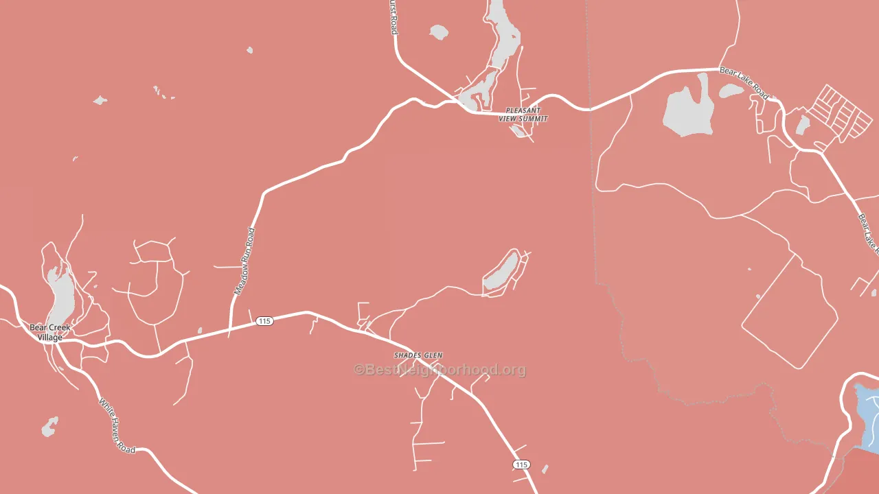 Shades Glen, PA block-group political-lean map