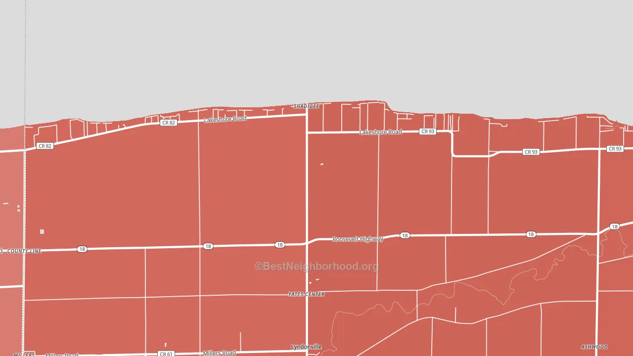 Shadigee, NY block-group political-lean map