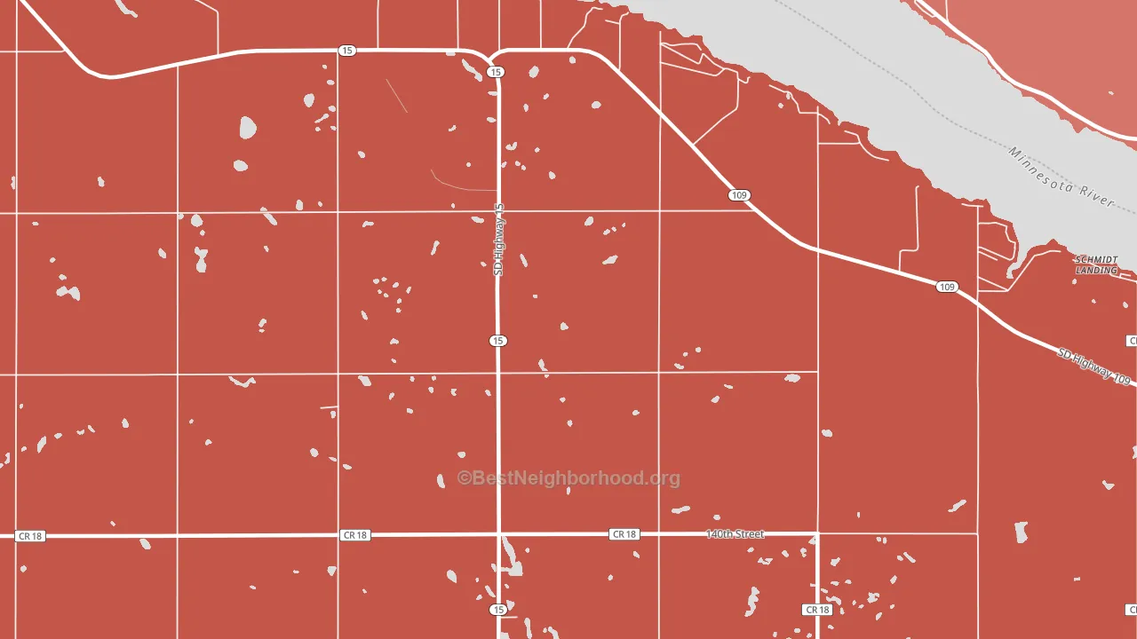 Shady Beach, SD block-group political-lean map