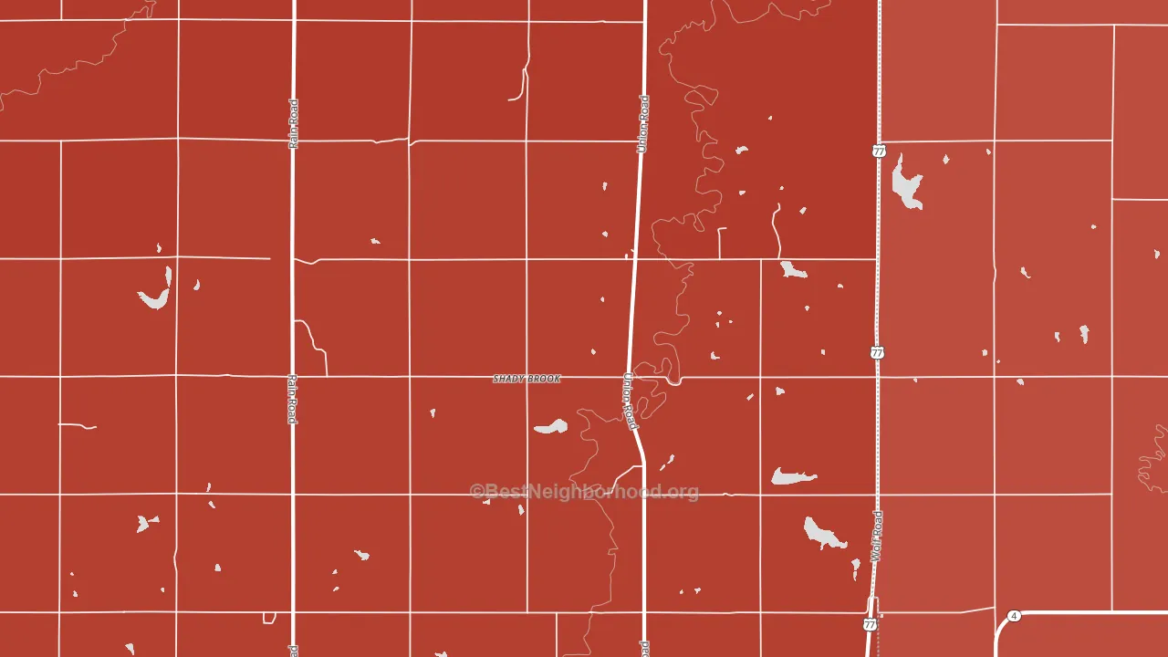 Shady Brook, KS block-group political-lean map