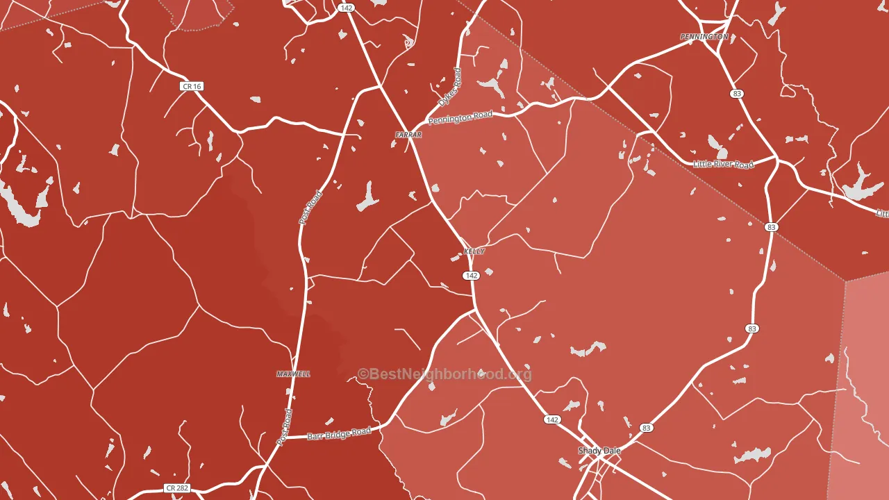 Shady Dale, GA block-group political-lean map