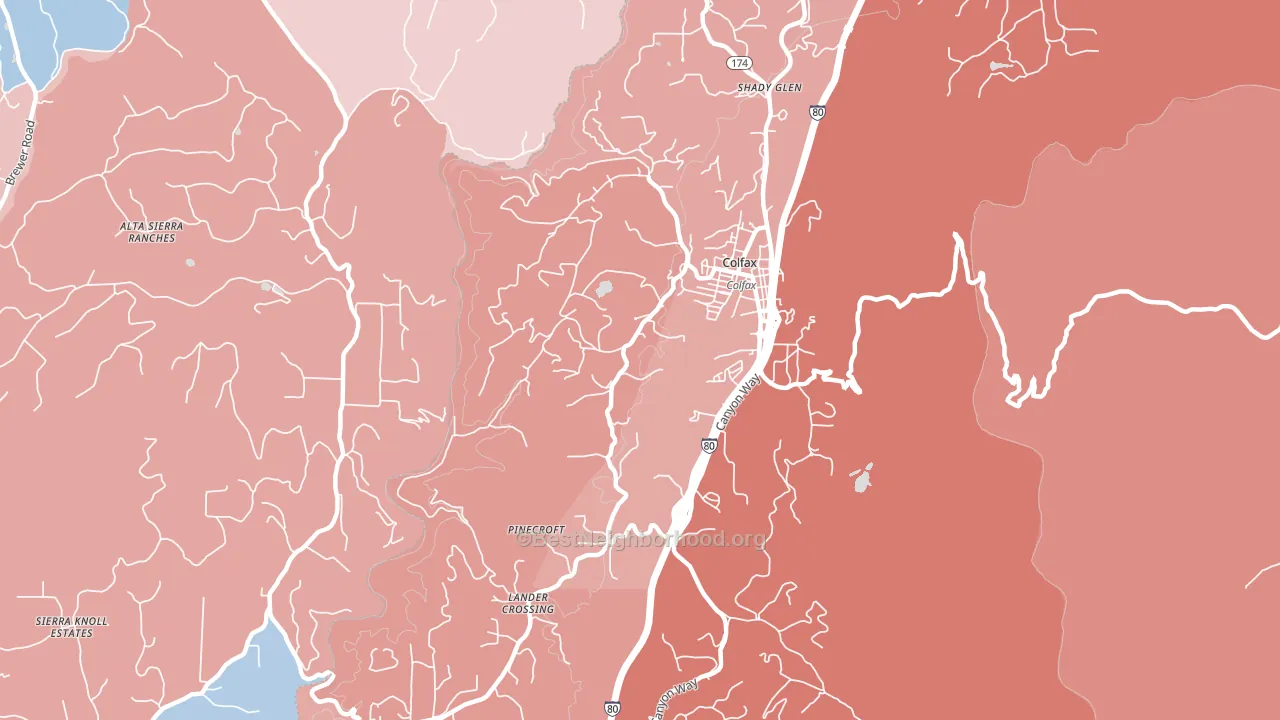 Shady Glen, CA block-group political-lean map