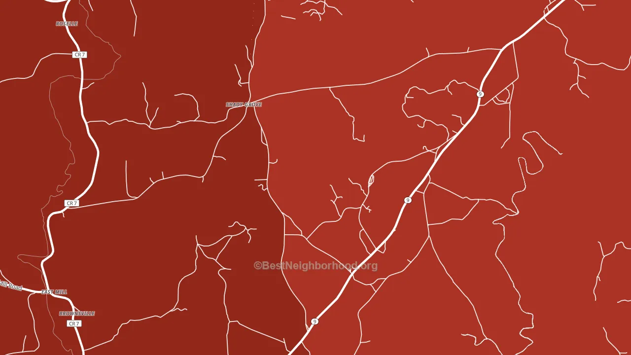Shady Grove, AL block-group political-lean map