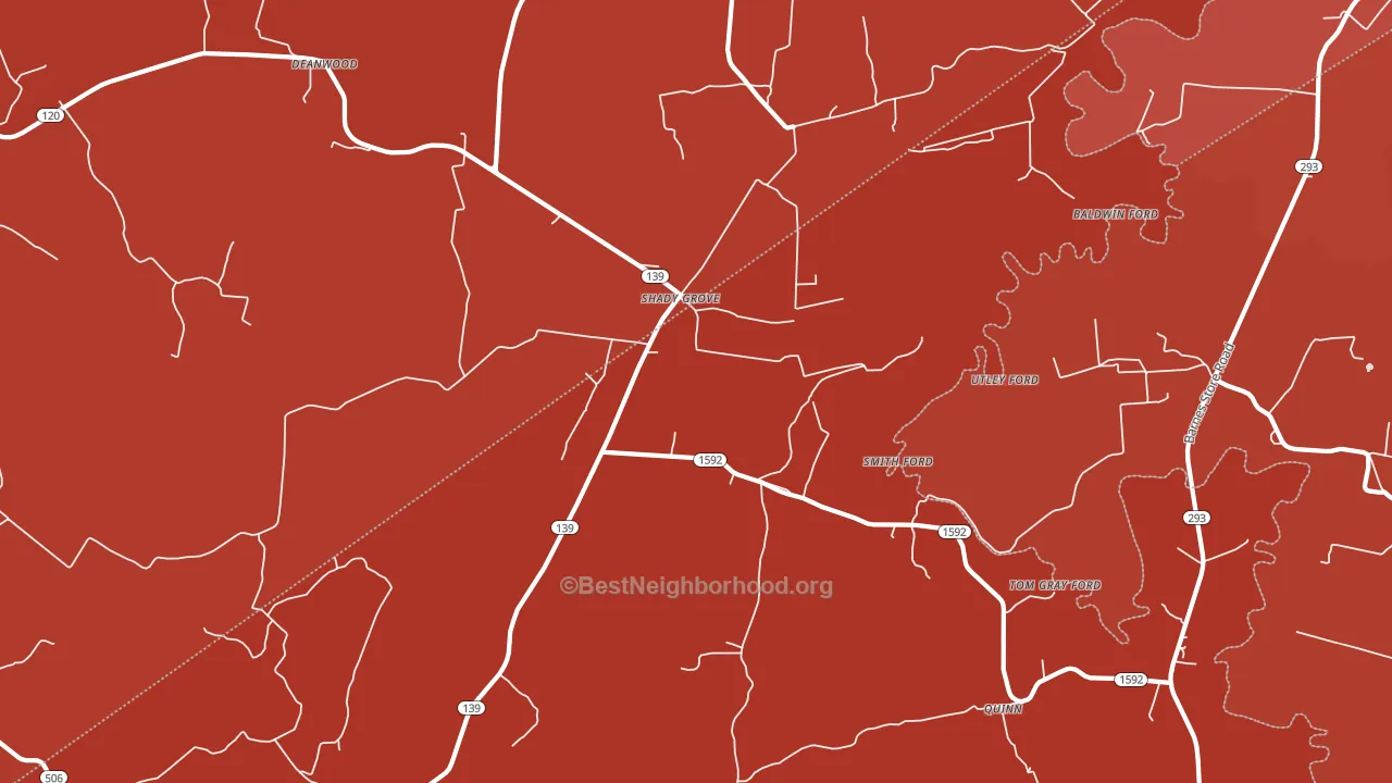 Shady Grove, KY block-group political-lean map