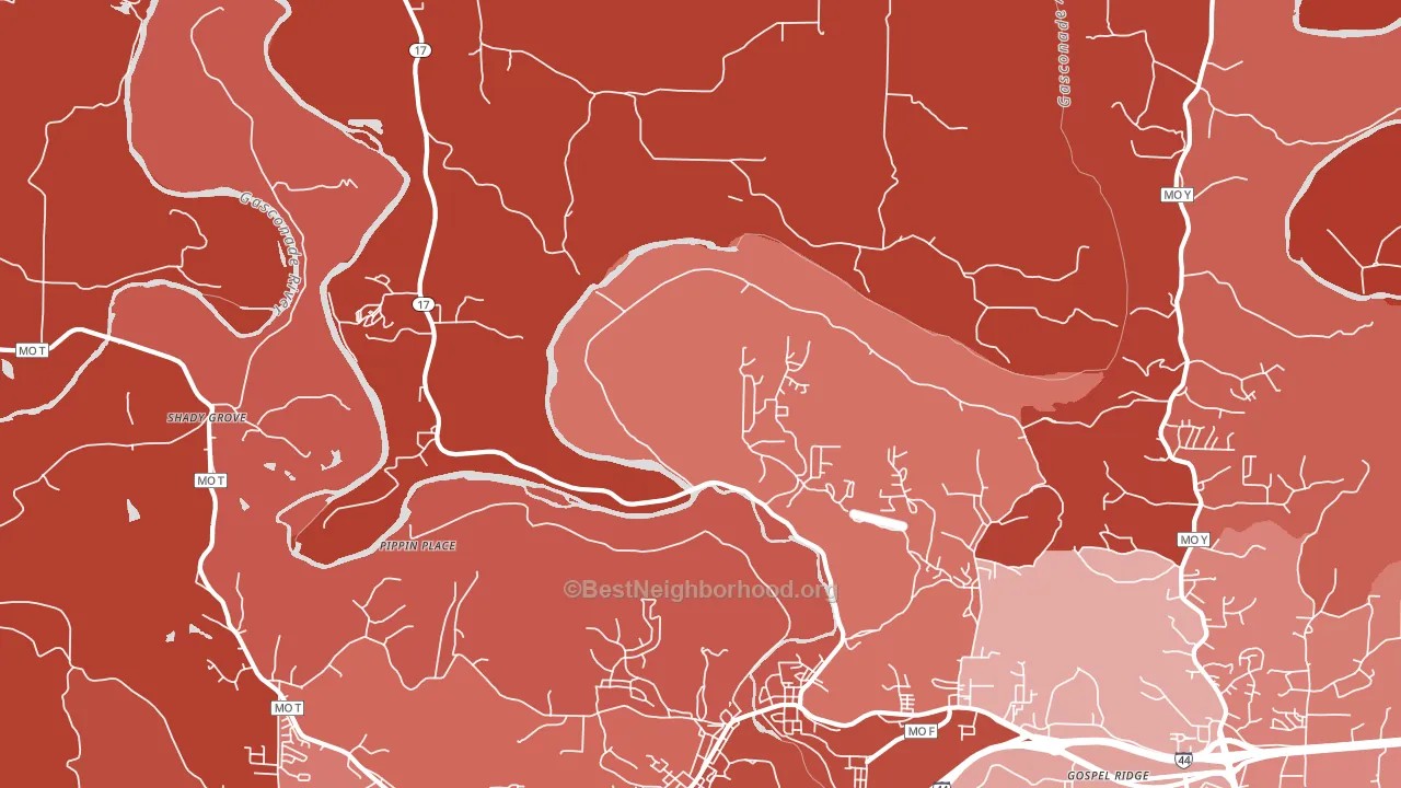 Shady Grove, MO block-group political-lean map