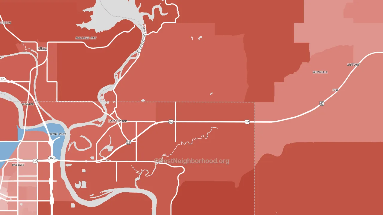 Shady Grove, OK block-group political-lean map