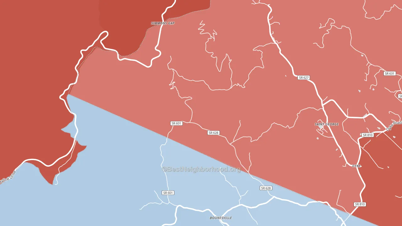 Shady Grove, VA block-group political-lean map