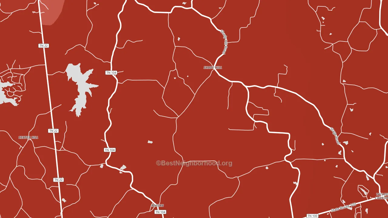 Shady Hill, TN block-group political-lean map